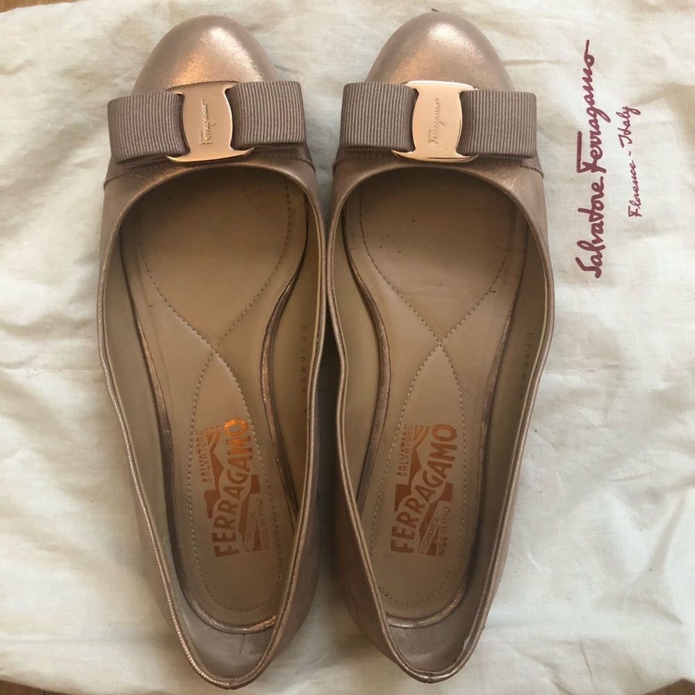 Salvatore Ferragamo pink ballerina flats